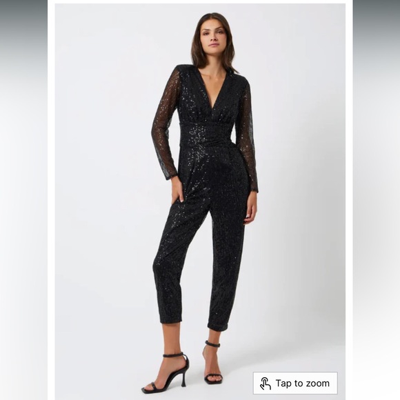 French Connection | Dilara Sequined Cropped Jumpsuit | Size 6 | NWT - Picture 1 of 7
